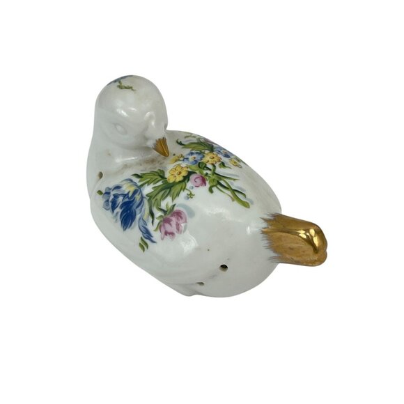 Vintage Elizabeth Arden Chelsea Gardens Porcelain Dove Figurine Floral Gold Acce - Picture 4 of 10
